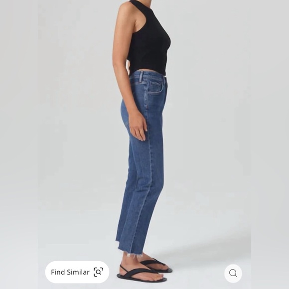 NWT! AGOLDE Women's Riley High Rise Straight Crop Jeans Blue Size 23 Casual - Picture 3 of 12